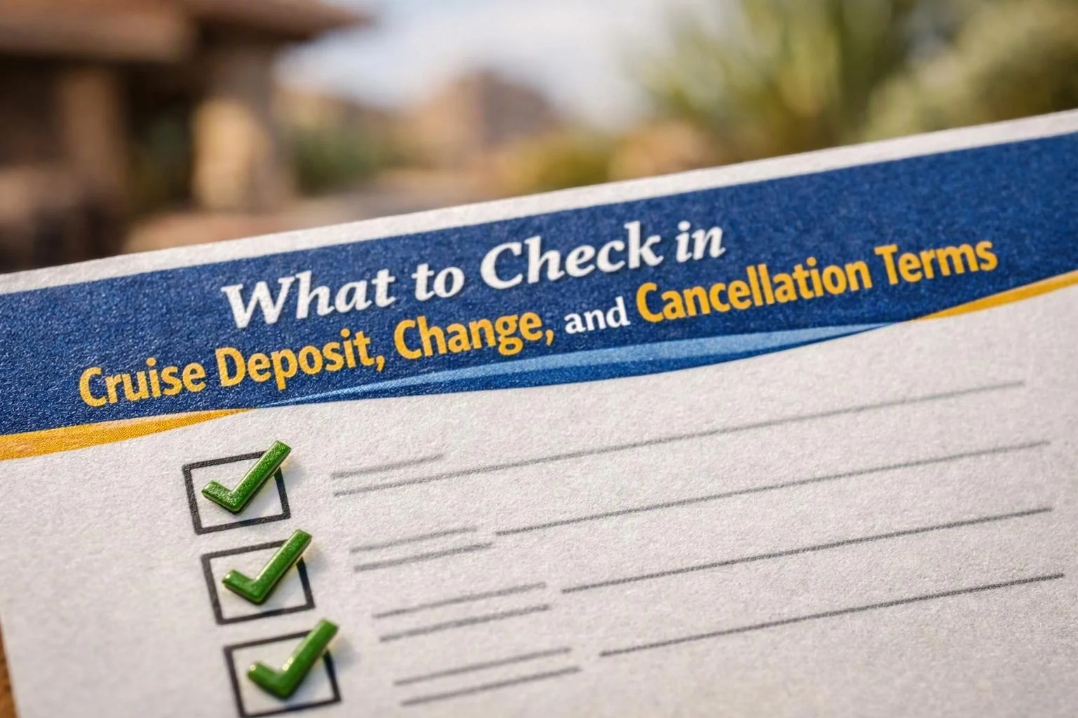 What to Check in Cruise Deposit, Change, and Cancellation Terms
